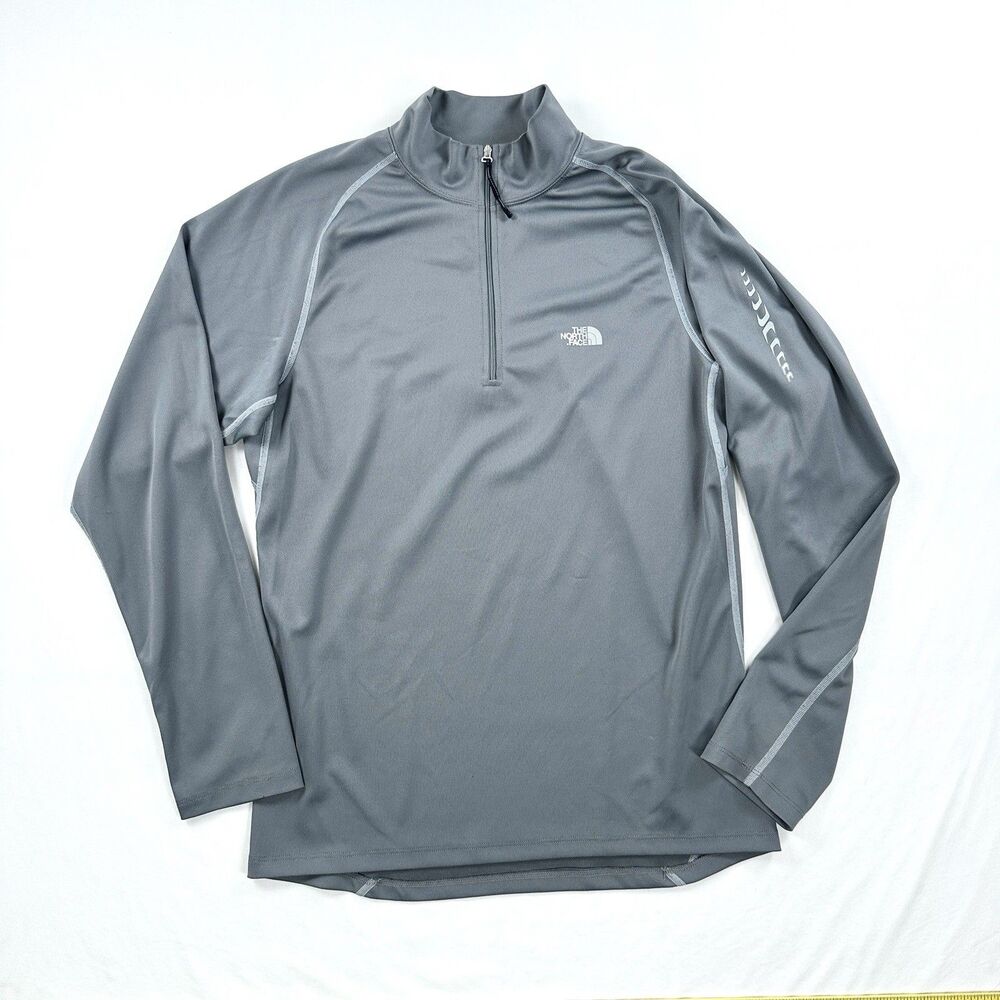 The North Face Quarter Zip Pullover Mens Large Gray Flight Series Performance